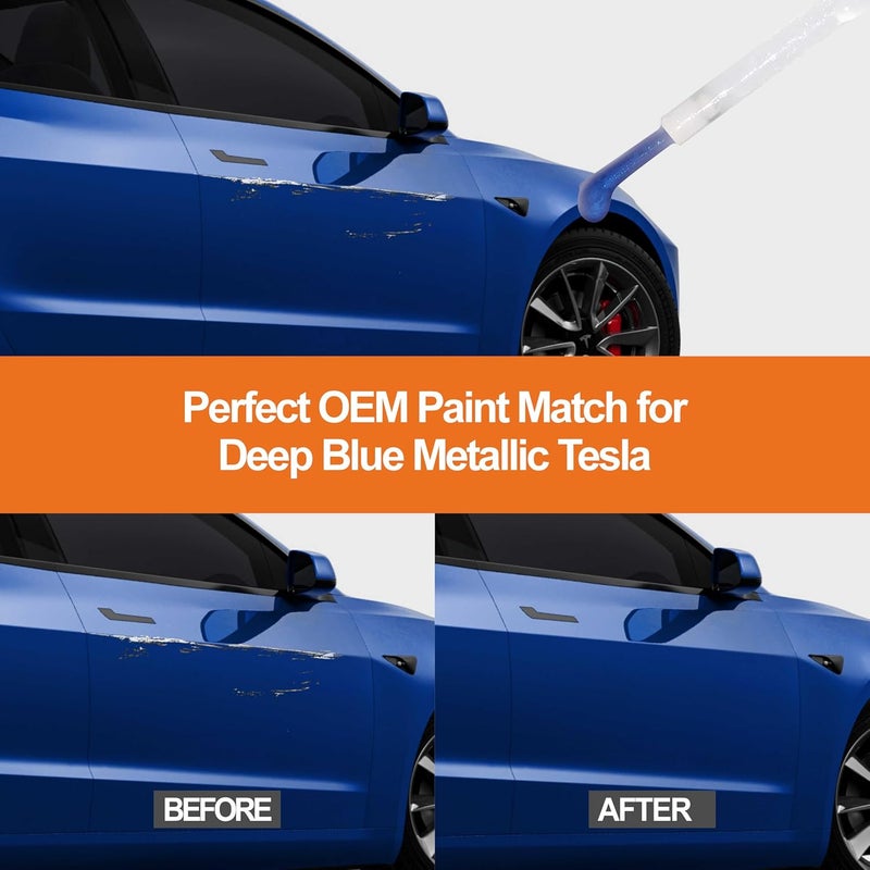 Gen2Magic Deep Blue Metallic Touch Up Paint Pen Kit for Telsa Y 3 S X [Clear Coat Included], PPSB Color Match for Scratches, Rock Chips, Dings, Easy Scratch Repair & Rust Remover for Tesla - Image 3